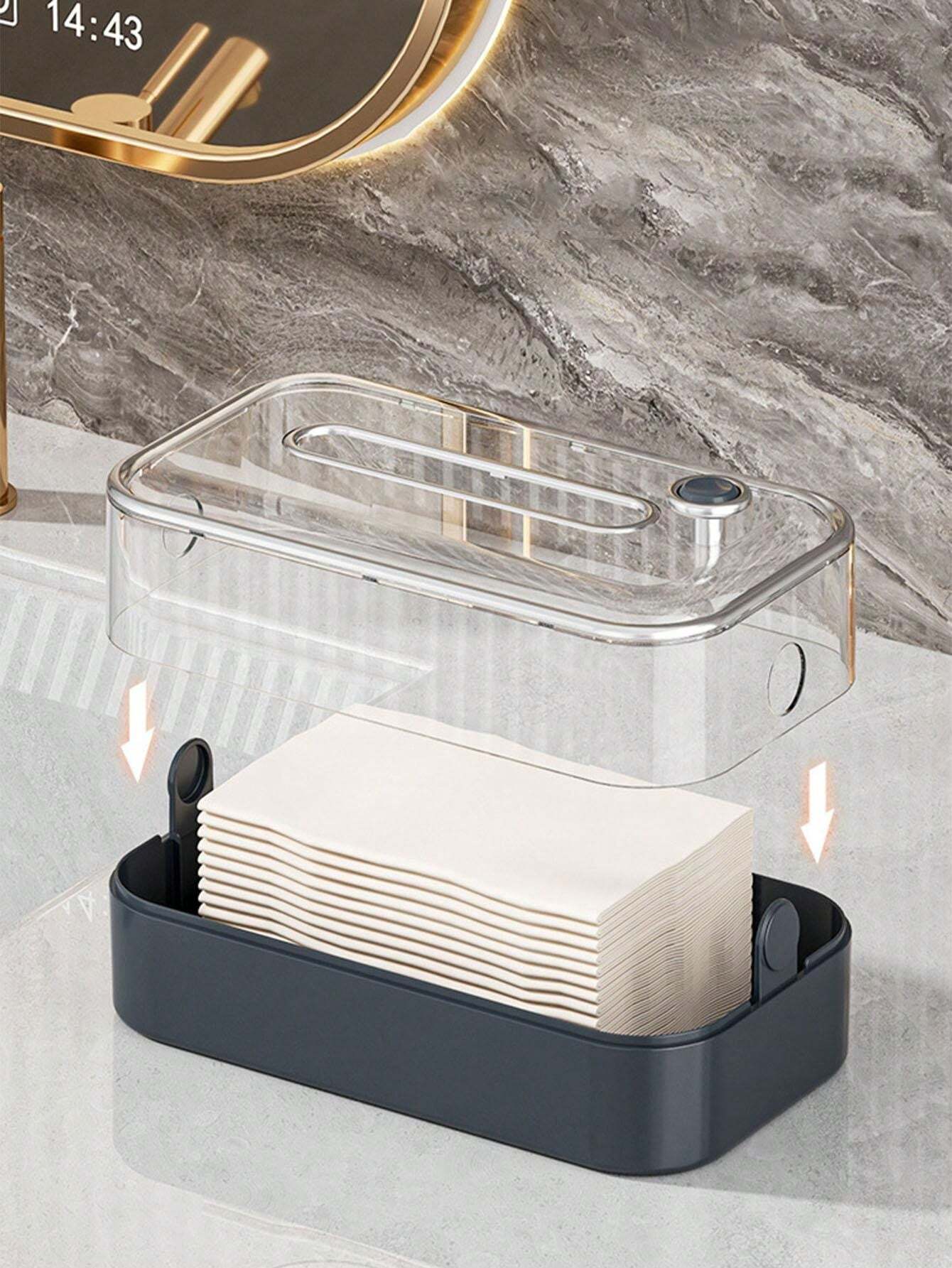 Scatola di fazzoletti e porta rotolo di carta igienica montata a parete