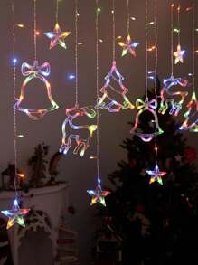 Cortina Serie De Luces Led Navidad Iluminacion Decorativa Diseño 3m - Multicolor - Ver 1