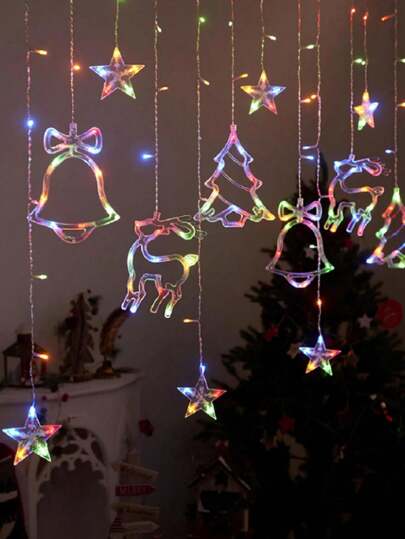Cortina Serie De Luces Led Navidad Iluminacion Decorativa Diseño 3m