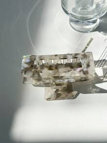 OUSEON Kẹp tóc họa tiết da báo màu chuối Big Claw Tortoise màu xám Pháp dành cho tóc dày và mỏng của phụ nữ và trẻ em gái - 3,9 inch, giữ nếp chắc chắn - Nhiều màu - Xem 5