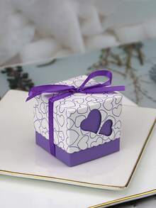 10 piezas Caja de caramelos estilo europeo nueva, caja de dulces con doble corazón hueco, caja de regalo con corazón, de vuelta a la escuela Día de San Valentín - multicolor - Ver 7