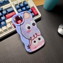 1pc Cute Furry Little Monster Cartoon Phone Case, Compatible With Samsung A05/S/A06/A13/A04S/A15/A16/A20/A30/A24/A25/S23/S24/PLUS/ULTRA, /Compatible With Redmi, Compatible With IPhone Compatible With IPhone XR/11/14/15, And More, Lavender, Macaron Colors, Soft Wave Cream Style - Multicolor - View 8