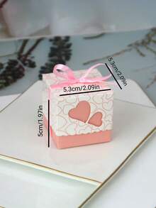10 piezas Caja de caramelos estilo europeo nueva, caja de dulces con doble corazón hueco, caja de regalo con corazón, de vuelta a la escuela Día de San Valentín - multicolor - Ver 2
