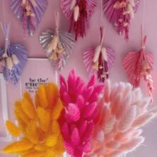 60 Stems Bohemian Style Artificial Flowers Bouquet - Natural Dried Bunny Tails & Pampas Grass, Dandelion Flowers - Home, Wedding, Office, Cafe Decoration - Valentine's And Mother's Day Gift Gifts Birthday Graduation,Fall Decor,Autumn - Multicolor - View 4