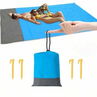 1pc-Beach Mat, Large Waterproof Beach Blanket, Portable Picnic Mat For Beach, Camping, Picnic And Other Outdoor Activities