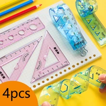 Multifunctional Ruler, Soft Ruler, Straight Ruler, Triangle Ruler, Protractor Ruler Set, Creative Stationery Drawing Tools Are Soft And Can Be Folded At Will,Rulers - Multicolor - View 1