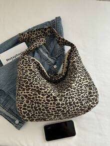 休闲时尚大容量豹纹女士单肩包，百搭个性设计，青少年流行包包。女大学生。白领。上班族、教师，适合开学第一天、大学、工作、商务、通勤，豹纹女士包，豹纹回归 - 彩色 - 查看 5