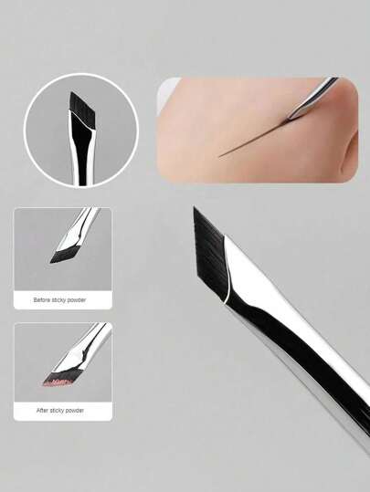 1/2/3/4/5pcs Fine Angled Eyeliner Brush, Eyebrow Makeup Sickle Thin Flat Angle Makeup Brushes Beauty Tools