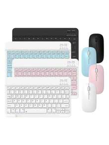 Rechargeable Wireless Bluetooth Keyboard Mouse Kit Tablet/Laptop - màu xanh lá - Xem 2
