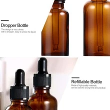 5pcs Amber Glass Dropper Bottles (5ml-100ml), Tincture Bottles With Glass Droppers, Suitable For Essential Oils, Aromatherapy, Perfumes, Laboratories, Pharmaceuticals, Liquids, Travel, Glass Bottles With Glass Droppers Home Bathroom Decor Fall Decor Back To School