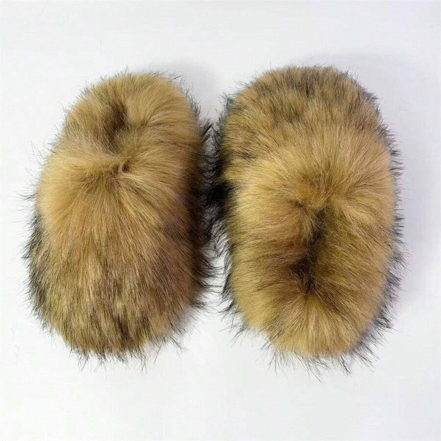 2024 new european and american faux mink fur slippers for women fluffy
