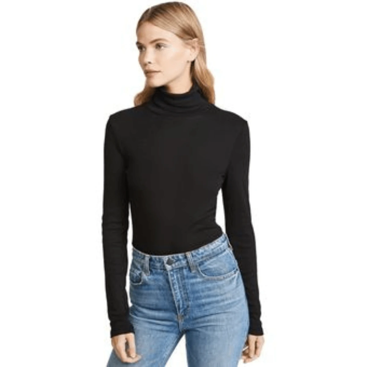 Long-Sleeved, High-Neck Thermal Blouse. - Preto - Visão 1