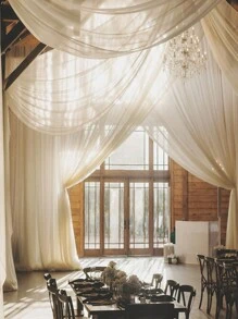 1 pezzo Grande tenda ad arco bianca romantica per decorazioni di matrimonio - Elegante tessuto in chiffon e garza ideale per cerimonie, abiti da sera, forniture per matrimoni, sfondi per palcoscenico e accessori fotografici