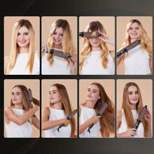 UKLISS Electric Hair Curler With Volumizing Brush - Quick, Anti-Frizz Thermal Styling Comb, 55W Professional Hair Curling Iron For Women, Black & Pink Design, Glossy Finish, Ergonomic Handle, Curling Iron For Hair, Voluminous Waves, Glossy Finish, Durable Construction - UK Plug(220-240V) - View 8