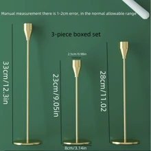 3 szt./zestaw europejski styl woskowy świecznik, romantyczna dekoracja stołu przy świecach, dekoracja ślubna, galwanizowana