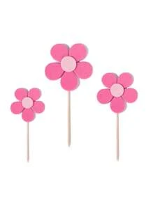 3/6/9件花形纸杯蛋糕装饰，彩色花形生日蛋糕装饰，纸杯蛋糕装饰，雏菊蛋糕装饰，蛋糕装饰，生日、婚礼和派对花形纸杯蛋糕和蛋糕甜点装饰装饰配件