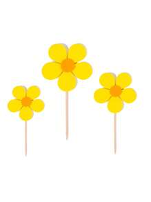 3/6/9件花形纸杯蛋糕装饰，彩色花形生日蛋糕装饰，纸杯蛋糕装饰，雏菊蛋糕装饰，蛋糕装饰，生日、婚礼和派对花形纸杯蛋糕和蛋糕甜点装饰装饰配件