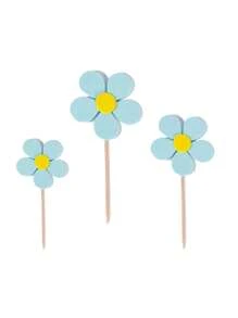 3/6/9件花形纸杯蛋糕装饰，彩色花形生日蛋糕装饰，纸杯蛋糕装饰，雏菊蛋糕装饰，蛋糕装饰，生日、婚礼和派对花形纸杯蛋糕和蛋糕甜点装饰装饰配件
