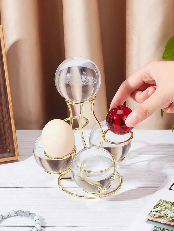 Crystal Ball Holders, 7 Eggs Display Stand Light Gold Iron Multi-Sphere Display Holder For Crystal Ball Sphere Globe Home Office Decor Ornament