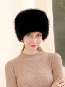 1pc Women Solid Color Fluffy Trapper Hat, Versatile Windbreak Autumn & Winter Warm Plush Bucket Hat Suitable For Outdoor, Skiing, Daily Wear - Multicolor - View 18