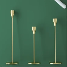 3 szt./zestaw europejski styl woskowy świecznik, romantyczna dekoracja stołu przy świecach, dekoracja ślubna, galwanizowana