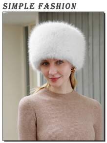 1pc Women Solid Color Fluffy Trapper Hat, Versatile Windbreak Autumn & Winter Warm Plush Bucket Hat Suitable For Outdoor, Skiing, Daily Wear - Multicolor - View 3