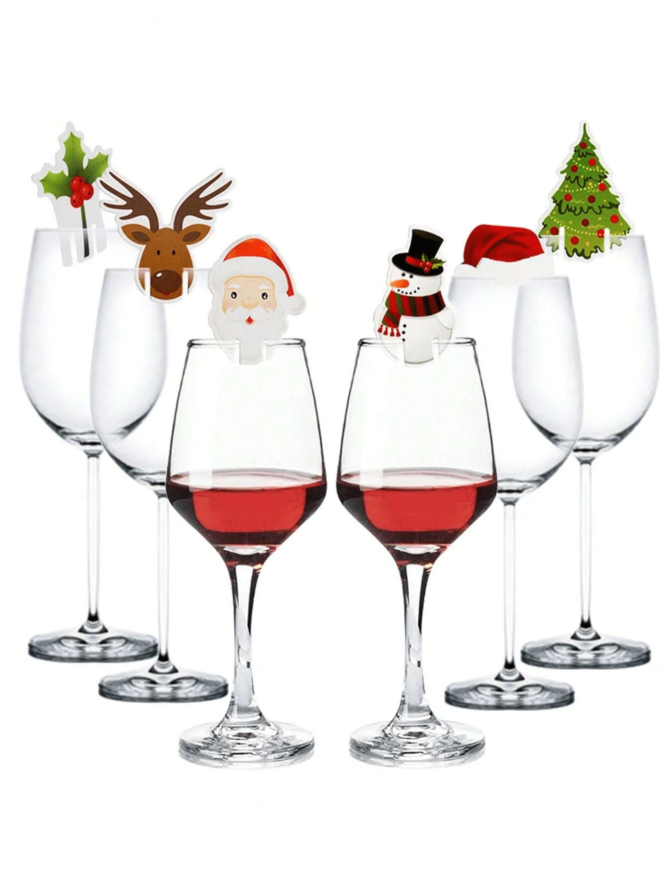 60pcs 2026 Merry Christmas Champagne Wine Glass Hats Card Sign, Christmas Party Dinner Paper Labels Seat Card Table Decoration Xmas For Home Decor Christmas Decorations Room Decor Winter