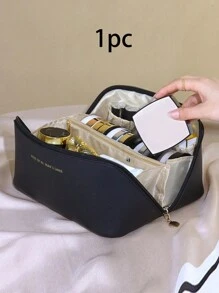 1pc Large Capacity Travel Makeup Bag, Multi-Functional Cosmetic Organizer Pouch, Waterproof Toiletry Bag, Portable Makeup Pouch With Compartments, Ideal For Back To School