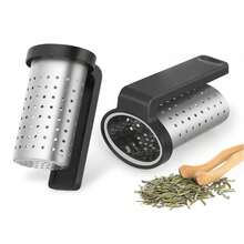 2 piezas Infusor de té montado en taza, colador de té, sumergidor de té - Negro - Ver 8