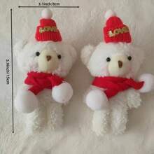 1pc Gấu bông dễ thương có khớp nối hình móc khóa trang trí cho cặp đôi, Giáng sinh, Halloween, Trang trí Halloween - Nhiều màu - Xem 9