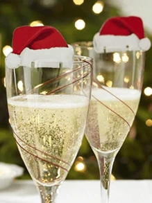 60pcs 2026 Merry Christmas Champagne Wine Glass Hats Card Sign, Christmas Party Dinner Paper Labels Seat Card Table Decoration Xmas For Home Decor Christmas Decorations Room Decor Winter