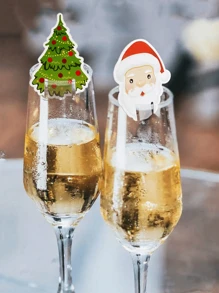 60pcs 2026 Merry Christmas Champagne Wine Glass Hats Card Sign, Christmas Party Dinner Paper Labels Seat Card Table Decoration Xmas For Home Decor Christmas Decorations Room Decor Winter
