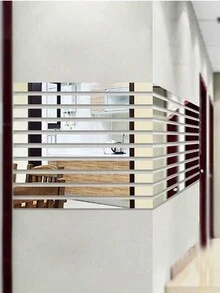 10件装家居装饰长镜子墙贴亚克力镜子装饰贴腰线贴客厅卧室美丽墙面装饰 - 彩色 - 查看 3