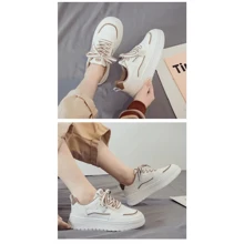 Women's Casual Tennis Shoes With Breathable Platform In Various Colors Lightweight Comfortable For Women Fashion Platform AURA 46127-28 - 棕色 - 查看 3