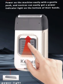 Kemei Professional High-Quality USB Rechargeable Male Electric Shaver Km-Tx11 - Khaki - View 5