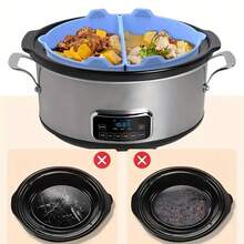 2 件可重复使用的硅胶慢炖锅吊带，适用于 6-7 夸脱椭圆形慢炖锅，硅胶隔板可重复使用，防漏，由硅胶制成，适用于洗碗机家用厨房电器配件小工具工具圣诞节厨房用品烹饪圣诞节 - 彩色 - 查看 6