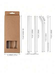 1pc 400ml Clear Straw Bottle, Modern Glass Coffee Cup For Home, Office - Clear - View 6