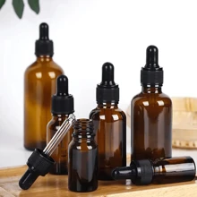 5pcs Amber Glass Dropper Bottles (5ml-100ml), Tincture Bottles With Glass Droppers, Suitable For Essential Oils, Aromatherapy, Perfumes, Laboratories, Pharmaceuticals, Liquids, Travel, Glass Bottles With Glass Droppers Home Bathroom Decor Fall Decor Back To School