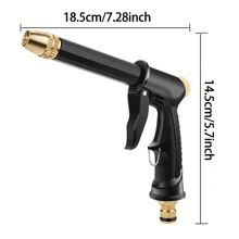 1pc High-Pressure Car Wash Spray Gun With Copper-Plated Nozzle - Durable, Large Water Flow For Home & Garden Use Hose Spray Nozzle Water Sprayer