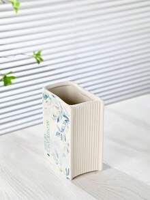 White Ceramic Book Vase Creative Book-Shaped Decorative Ceramic Flower Vase - Book Shape-plant Pattern - View 8