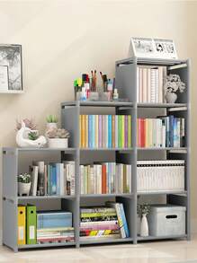 1 套多功能储物架，简易组装书架，落地式可堆叠储物架，可拆卸储物整理架，实用储物架，适用于家庭卧室厨房客厅学校宿舍