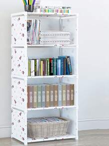 1 套多功能储物架，简易组装书架，落地式可堆叠储物架，可拆卸储物整理架，实用储物架，适用于家庭卧室厨房客厅学校宿舍