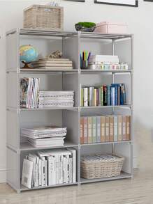 1 套多功能储物架，简易组装书架，落地式可堆叠储物架，可拆卸储物整理架，实用储物架，适用于家庭卧室厨房客厅学校宿舍