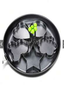 Star And Heart Shaped Egg Ring Set, Stainless Steel Omelette, Omelette Mold - Bạc - Xem 10