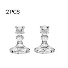 1 Piece Set Of Vertical Diamond Patterned Retro Glass Candle Holder Decorations, Candle Holder Seats, Family Candlelight Dinner Props, Romantic Atmosphere Decoration On The Dining Table - Clear - View 15