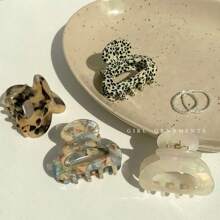 新款醋酸爪夹，复古半高发夹，后脑勺发饰 - 1 件装发夹，发夹，发夹，发夹，接发夹，秋冬度假装女士