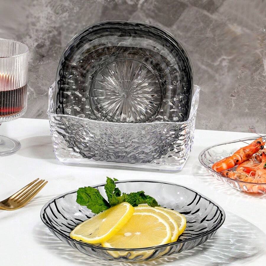 Luxury Pet Food Serving Plates Set, Plastic Snack Dish For Bones, Dry