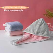 Private Customization. Double-Layer, Two-Color Thickened Coral Fleece Hair Drying Cap. Customize The Lettered Name You Need. Home Bathroom Decor Summer Back To School