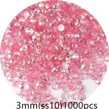 1000/500 bucăți 2mm/3mm/4mm/5mm Cristal de jeleu transparent cu spate plat, strasuri de bricolaj, strasuri de rășină în formă rotundă pentru meșteșuguri, pantofi, decor artistic, recipiente pentru machiaj, strălucire în întuneric