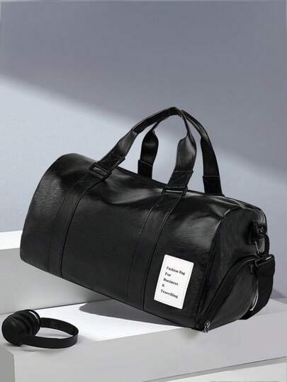 PU 皮革健身包，男女通用，带鞋和湿隔层 - 旅行、运动、健身、锻炼旅行包，用于手提箱、过夜包、行李袋、周末包、行李袋、手提包、大学包、行李袋、周末包、医院包、假日冬季包、学校用品、学校用品